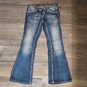 Rock Revival Flare Jeans in Classic Blue
